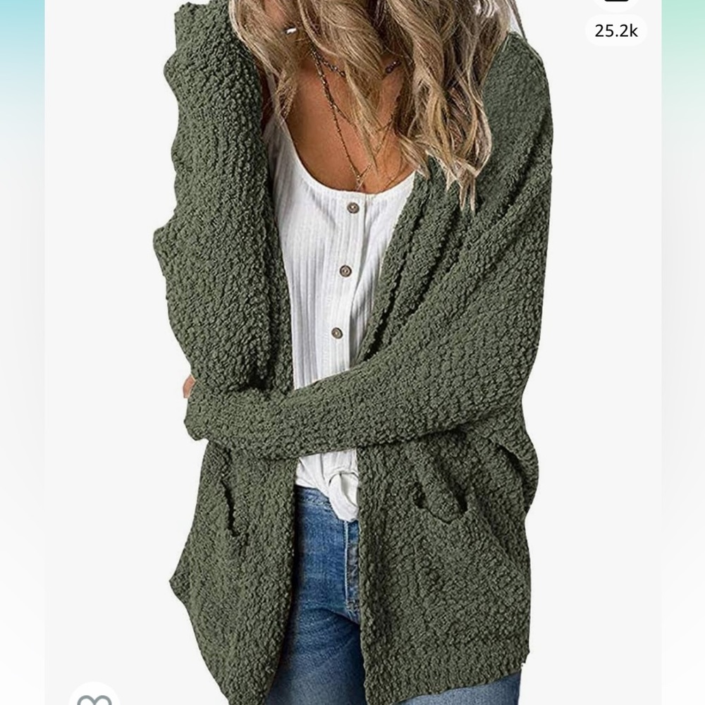 Oversized Popcorn-Knit Cardigan
